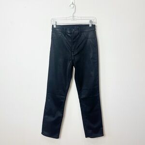 J Brand Alma Stellar Black Waxed Straight Leg Jeans